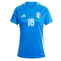 Camiseta Italia Nicolo Barella #18 Primera Equipación Replica Eurocopa 2024 para mujer mangas cortas